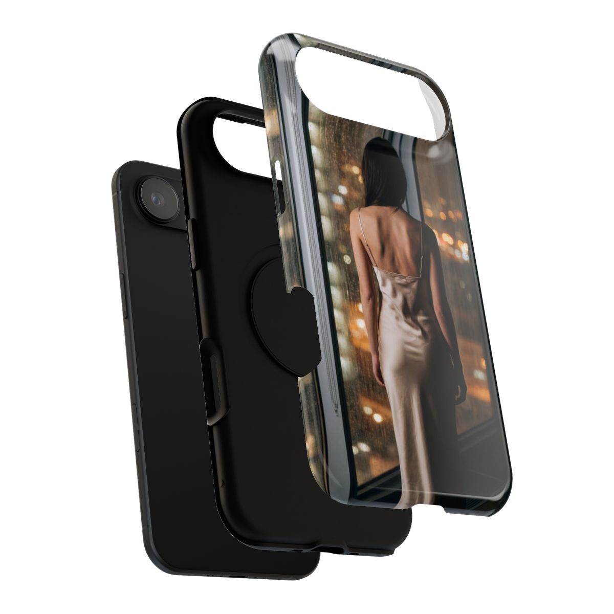 Impact-Resistant Apple iPhone Cases - Rainy City Lights Silk Gown | iPhone 17 Pro Max, 17 Pro, 17 Air & More