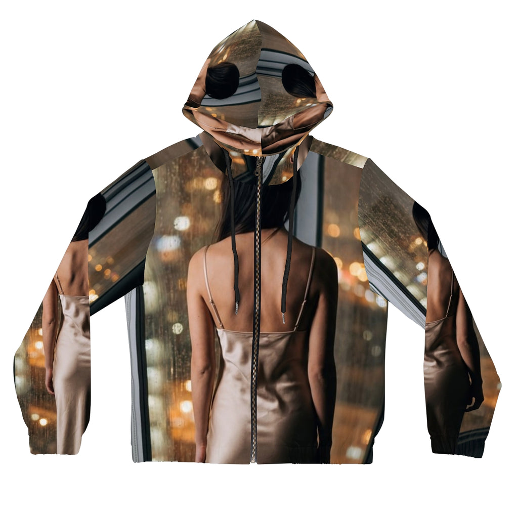 Women's Full-Zip Hoodie - Rainscape | Echovira Gallery