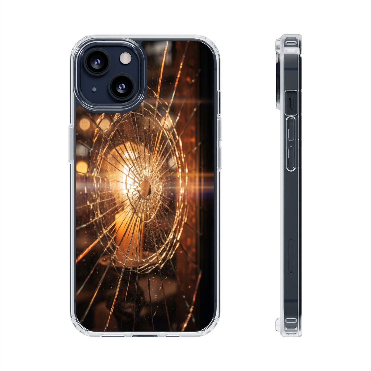 Clear Impact-Resistant Case - Fractured Glow
