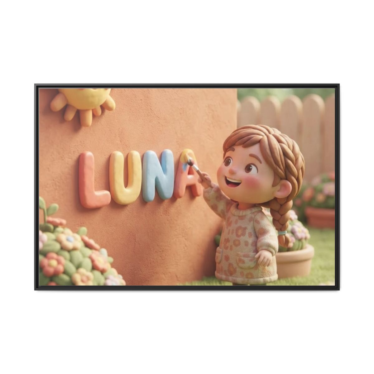 Matte Canvas Framed - Luna Sunshine Clay — Black / 1.25"......