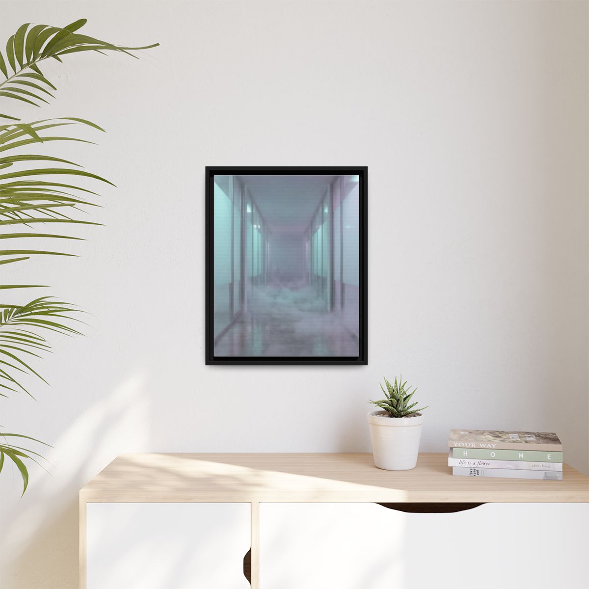 Matte Canvas, Framed - Liminal Corridor Fog Art Print —... |...