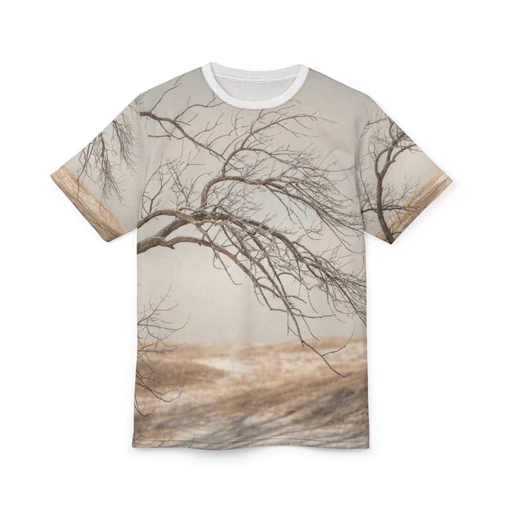Unisex Cut & Sew Tee - Silent Branches Winter Landscape Art...