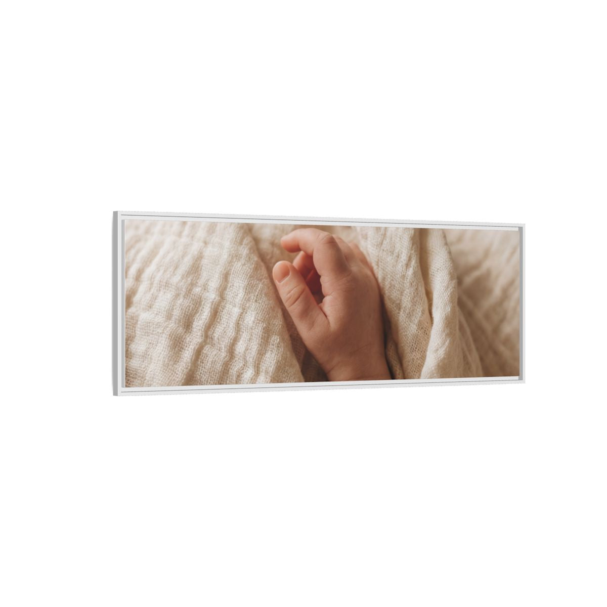Framed Matte Canvas - Tender Newborn Hand (10×8, 12×9, 14×11, 16×12, 20×10, 18×12, 20×16, 24×16, 24×18, 36×12, 24×20, 32×16, 30×20, 30×24, 32×24, 48×16, 36×24, 48×24, 40×30, 60×20, 48×32, 60×30 & 60×40)