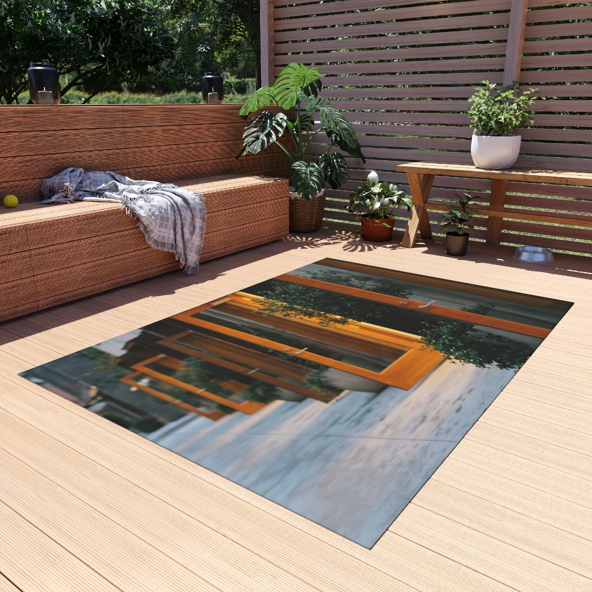 Outdoor Rug - Twilight Courtyard Patio | Echovira Gallery