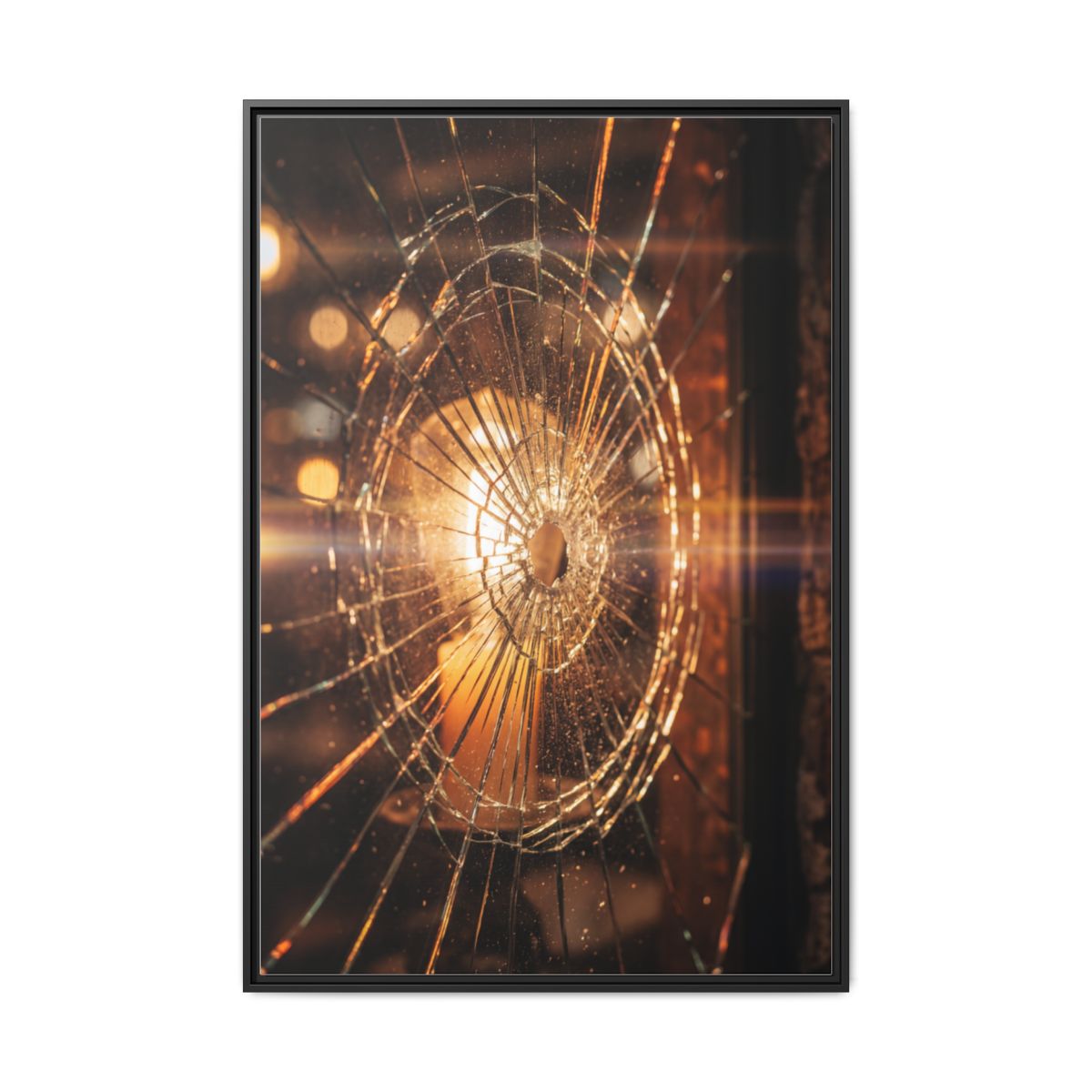 Framed Matte Canvas - Shattered Glass — Black / 1.25"