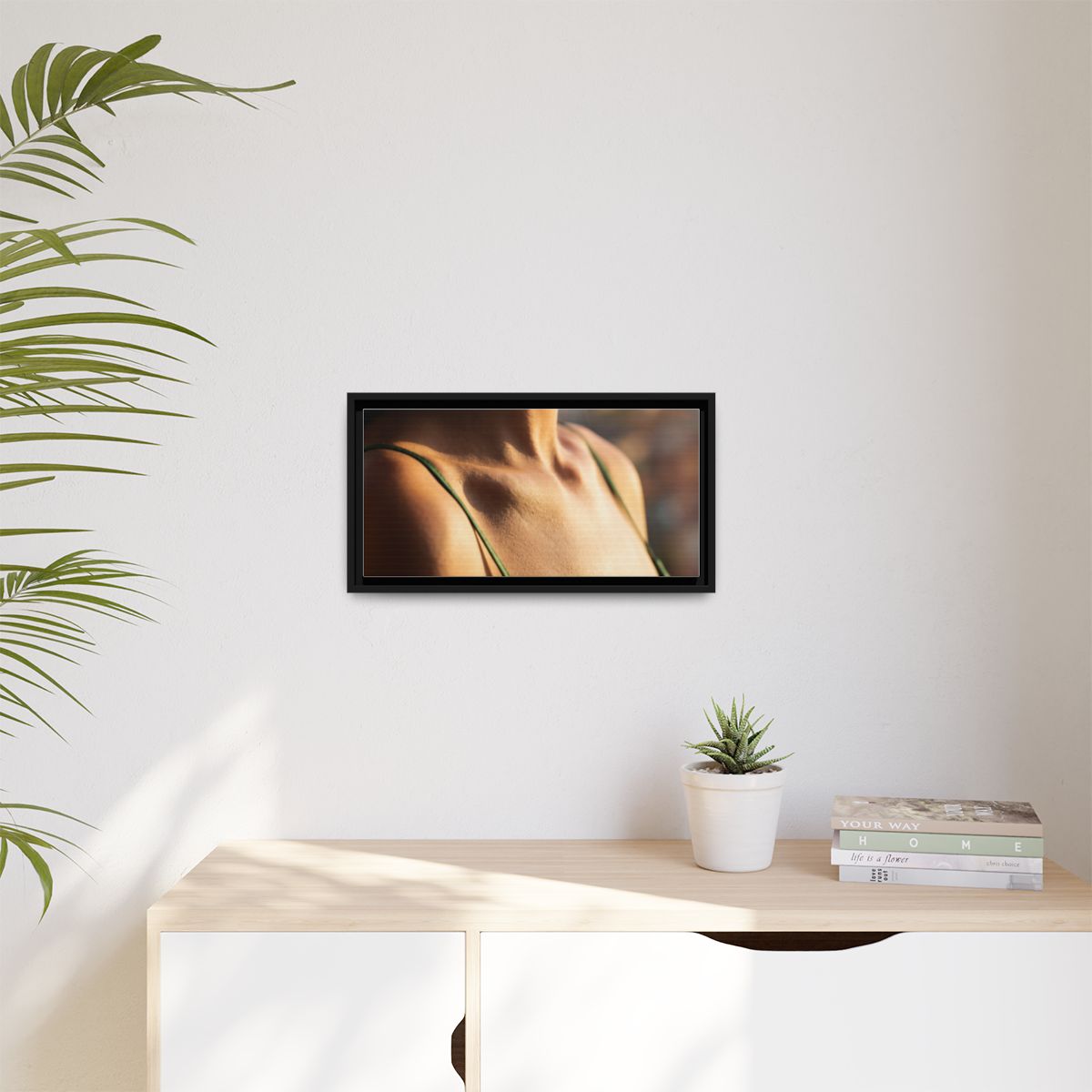Golden Hour Matte Canvas - Framed Sunset Wall Art — Black /...