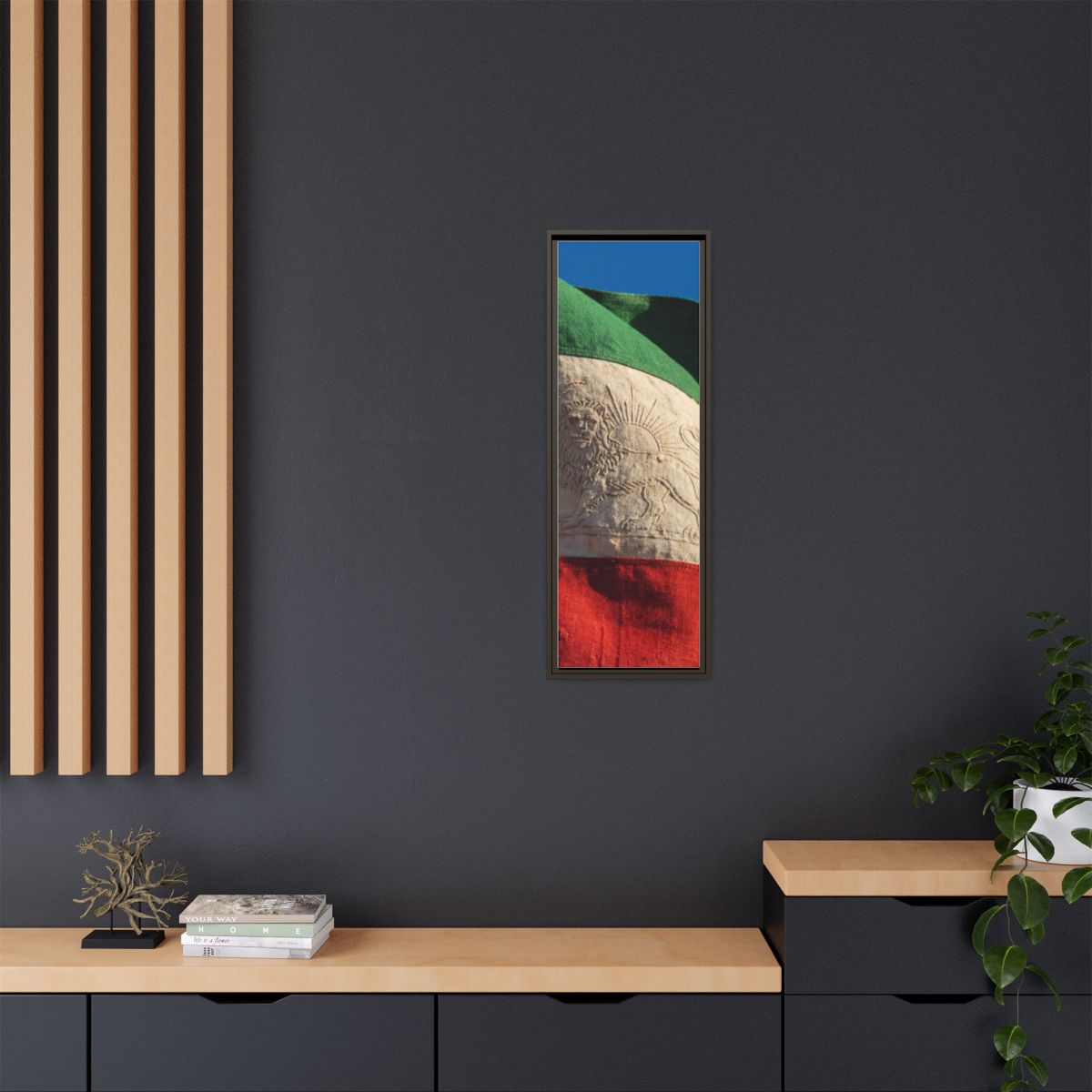 Framed Canvas Art - Distressed Flag — Espresso / 1.25"