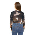 Women's Long Sleeve V-neck Shirt - Midnight City Skyline |...