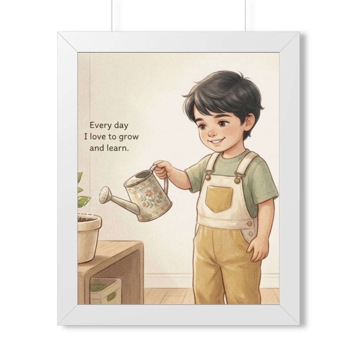 Framed Vertical Poster - Daily Growth Art — White (11×14......