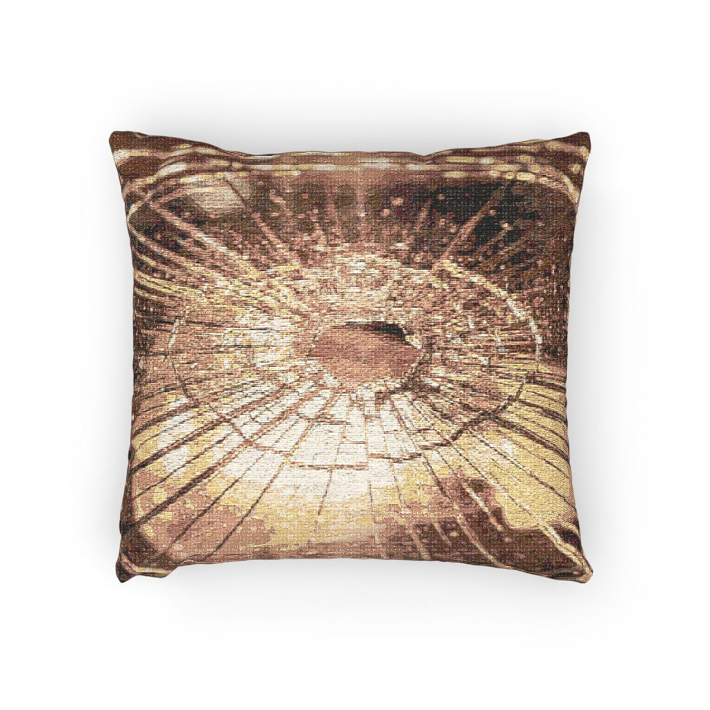 Woven Pillow - Golden Fracture Shattered Glass Art |...