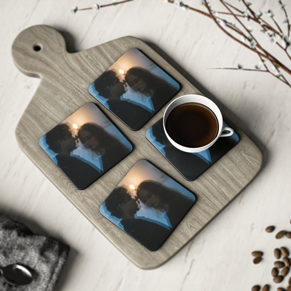Midnight Candlelight Coasters - Moody Table Decor (1 & 4......
