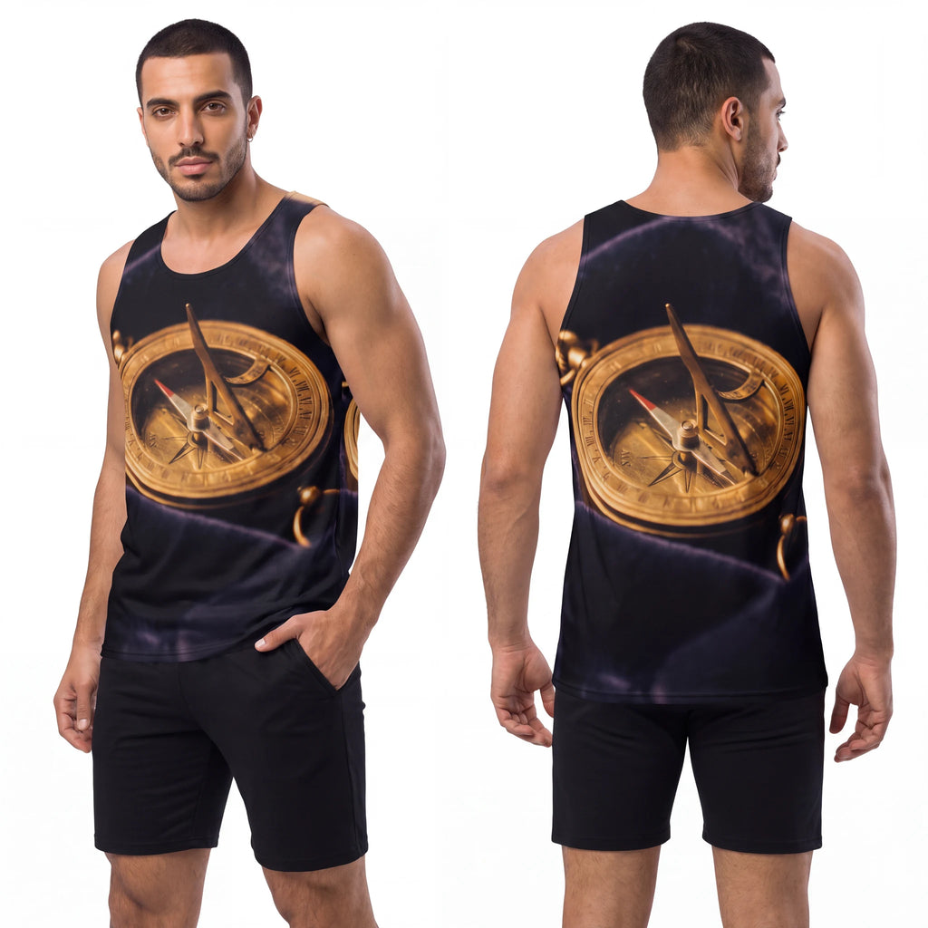 Men's Tank Top with Antique Brass Sundial