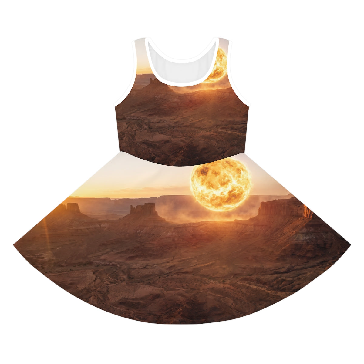 Girls' Sleeveless Sundress with Cosmic Canyon Sun