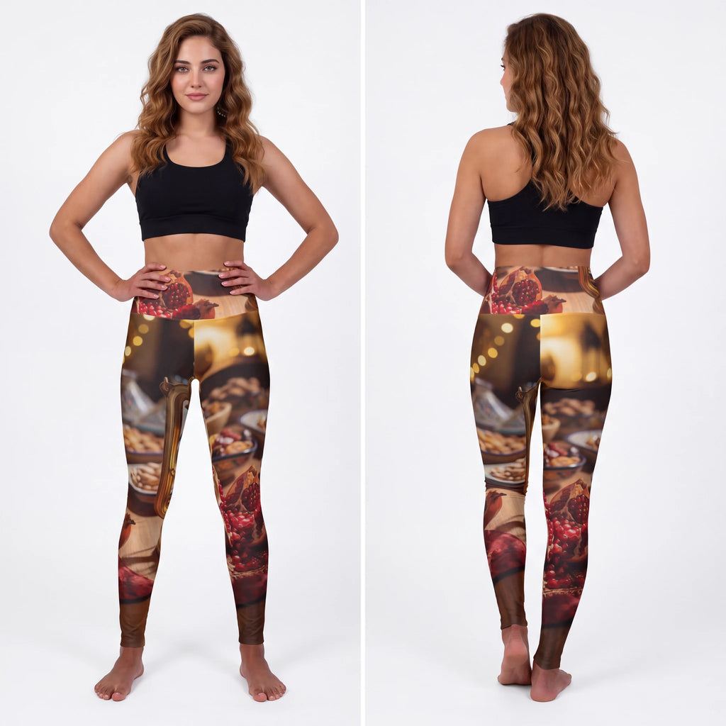 High Waisted Leggings - Amber Feast | Echovira Gallery