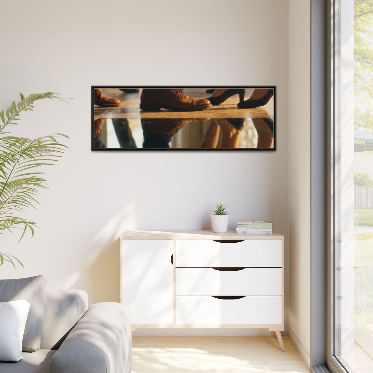 Matte Canvas, Framed - Golden Hour Reflections Cinematic Art...