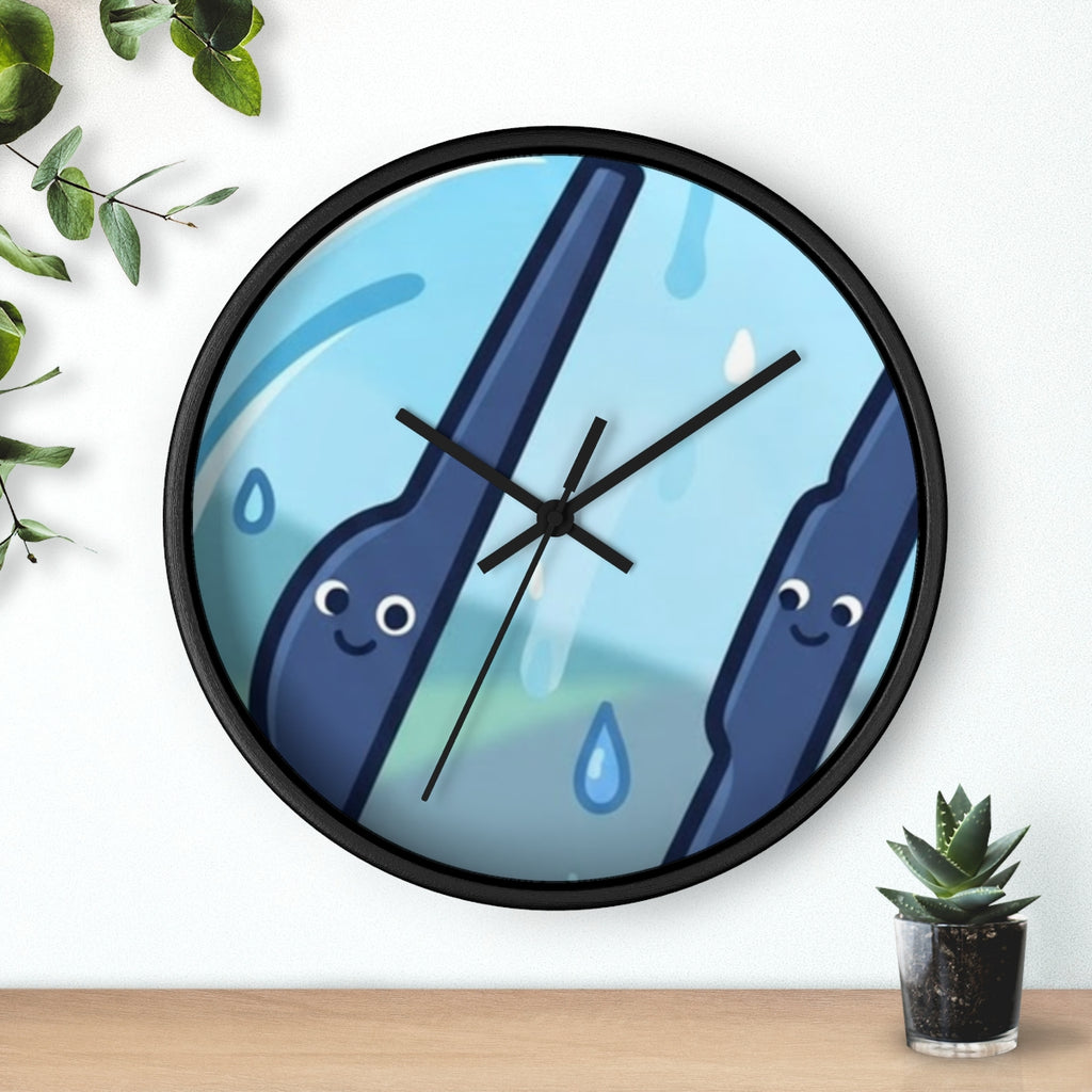 Wall Clock - Cheerful Rainy Bus Wipers | Echovira Gallery