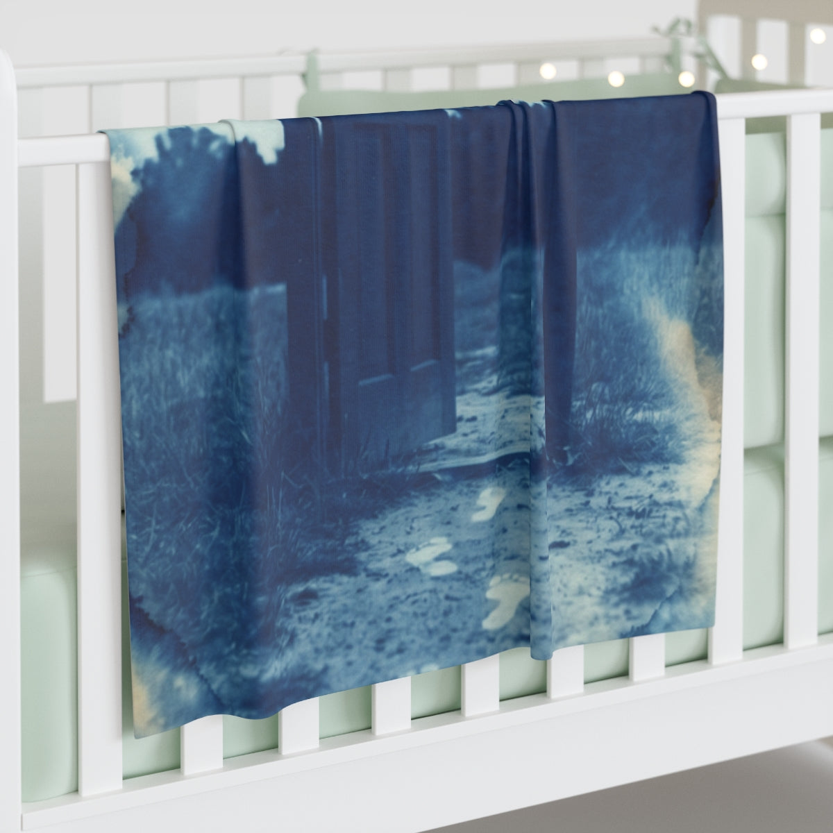 Cyanotype Portal Door Baby Swaddle Blanket