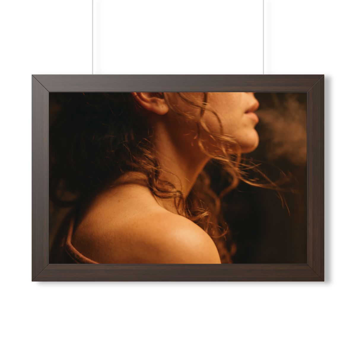 Framed Horizontal Poster - Golden Hour Silhouette Art —... |...