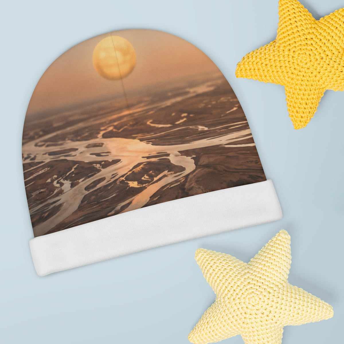 Baby Beanie with Golden River Delta Art