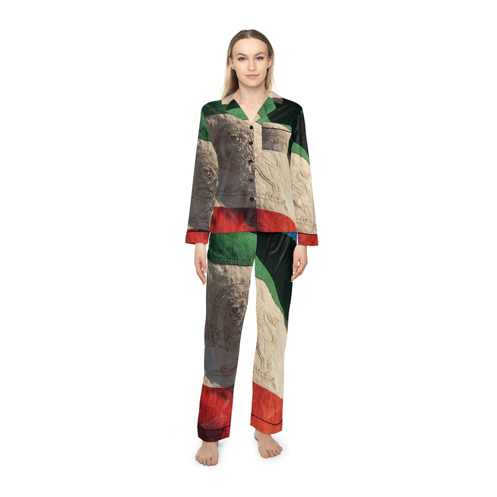 Women's Satin Pajamas - Emblem