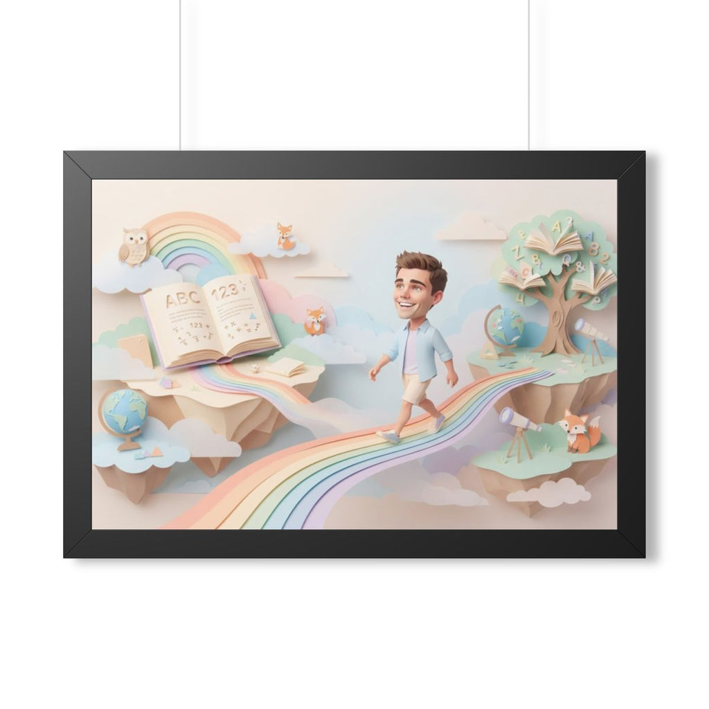 Framed Horizontal Poster - Rainbow Odyssey — Black (14×11......