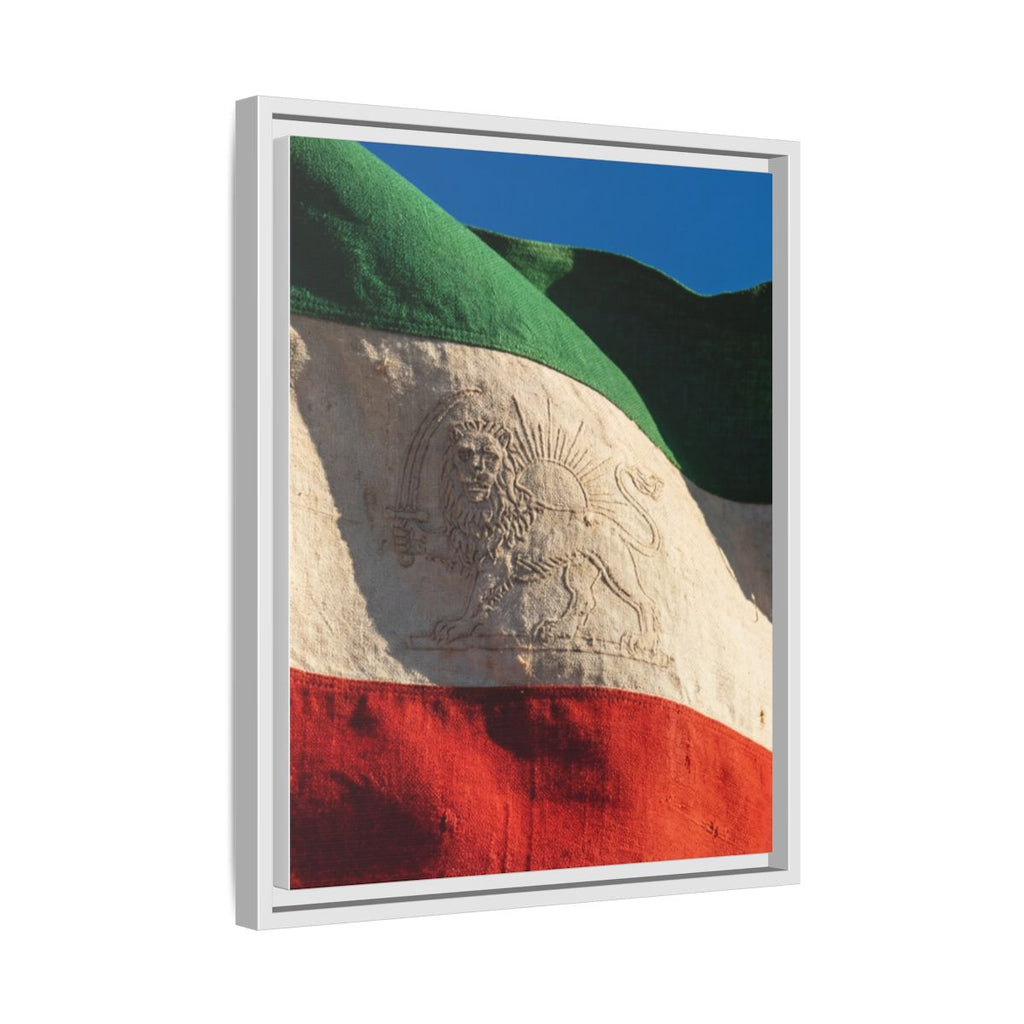 Framed Canvas Art - Distressed Flag — White / 1.25"