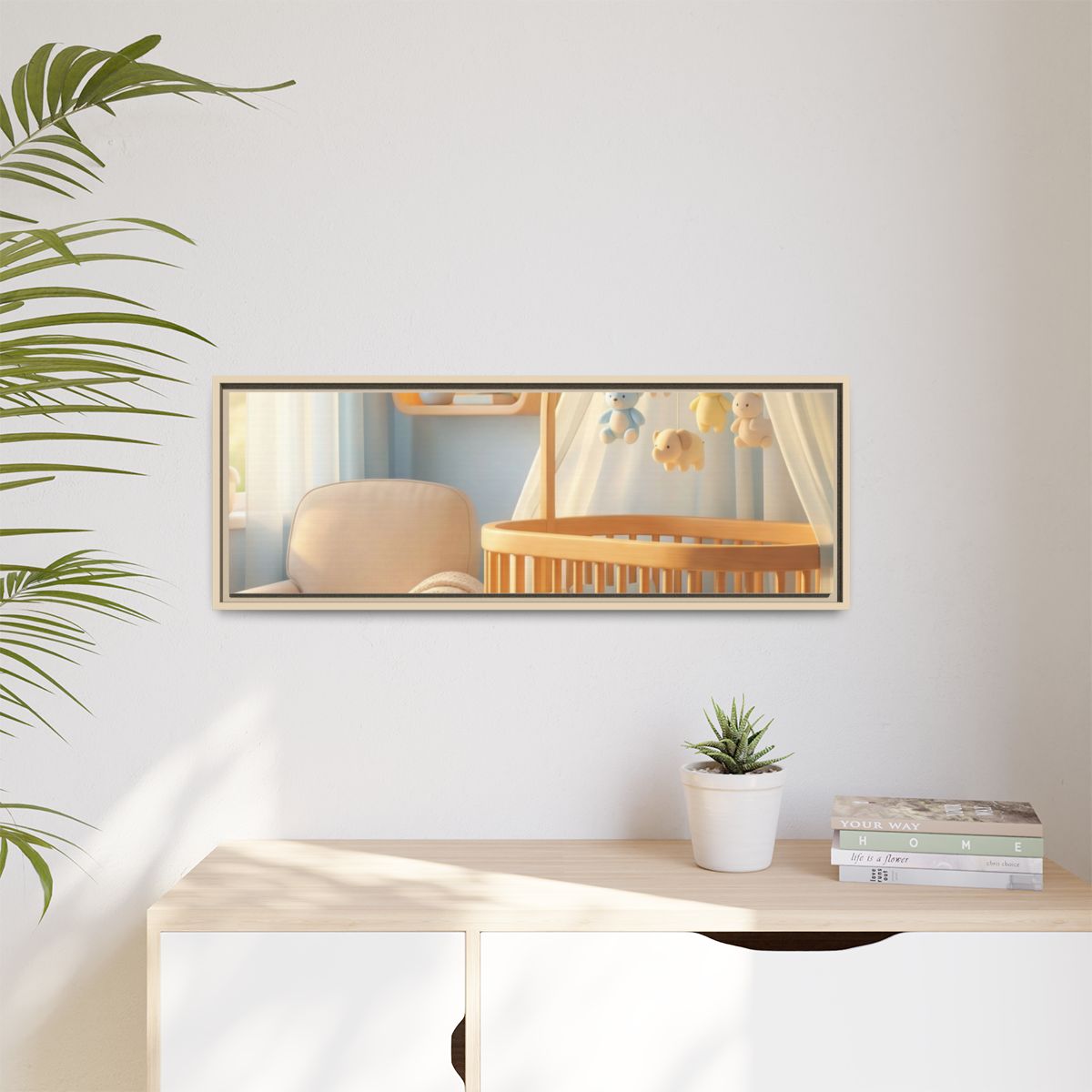 Matte Canvas, Framed - Dreamy Serene Nursery Art — Natural /...