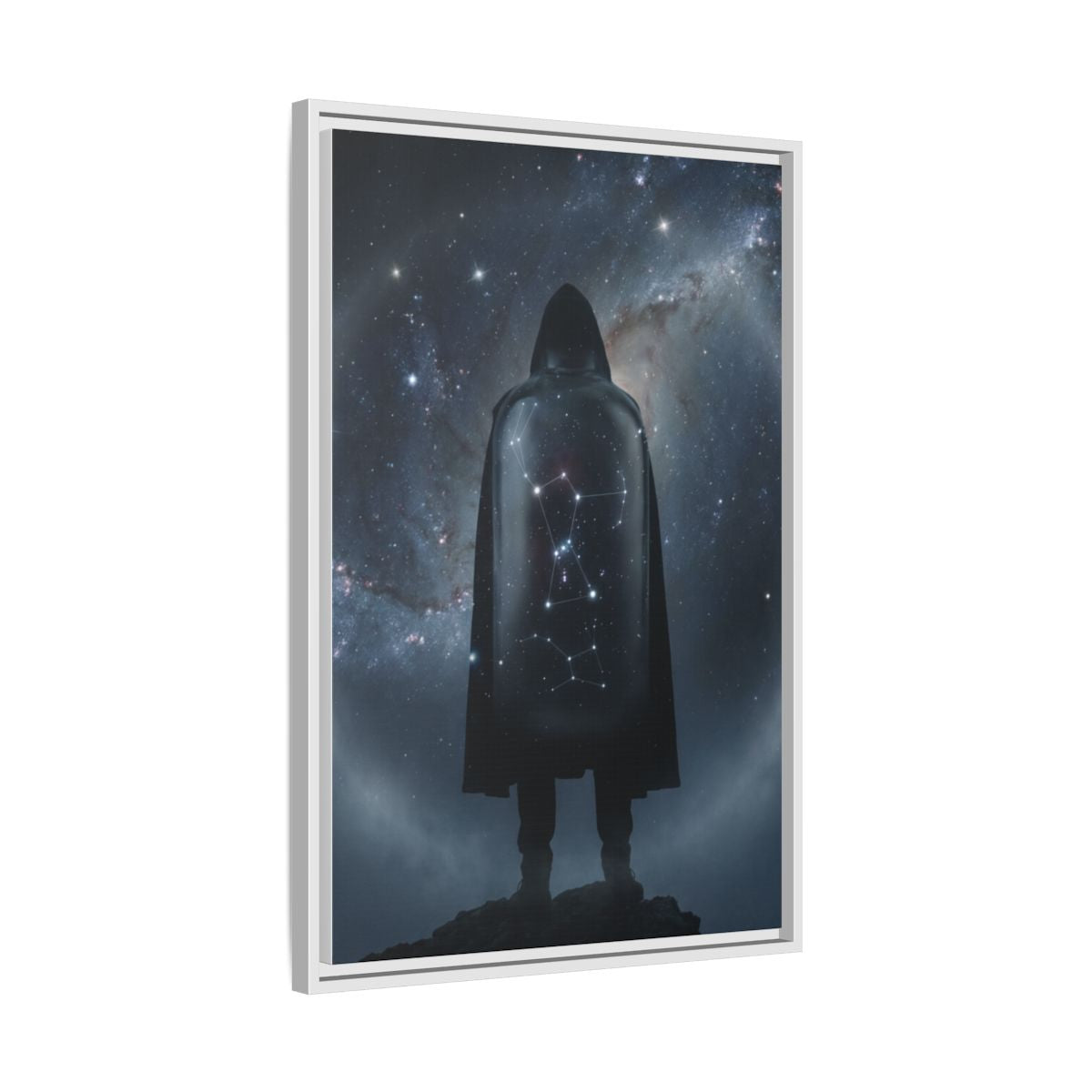Framed Matte Canvas - Cosmic Sentinel — White / 1.25" (8×10, 9×12, 11×14, 12×16, 10×20, 12×18, 16×20, 16×24, 18×24, 12×36, 20×24, 16×32, 20×30, 24×30, 24×32, 16×48, 24×36, 24×48, 30×40, 20×60, 32×48, 30×60 & 40×60)