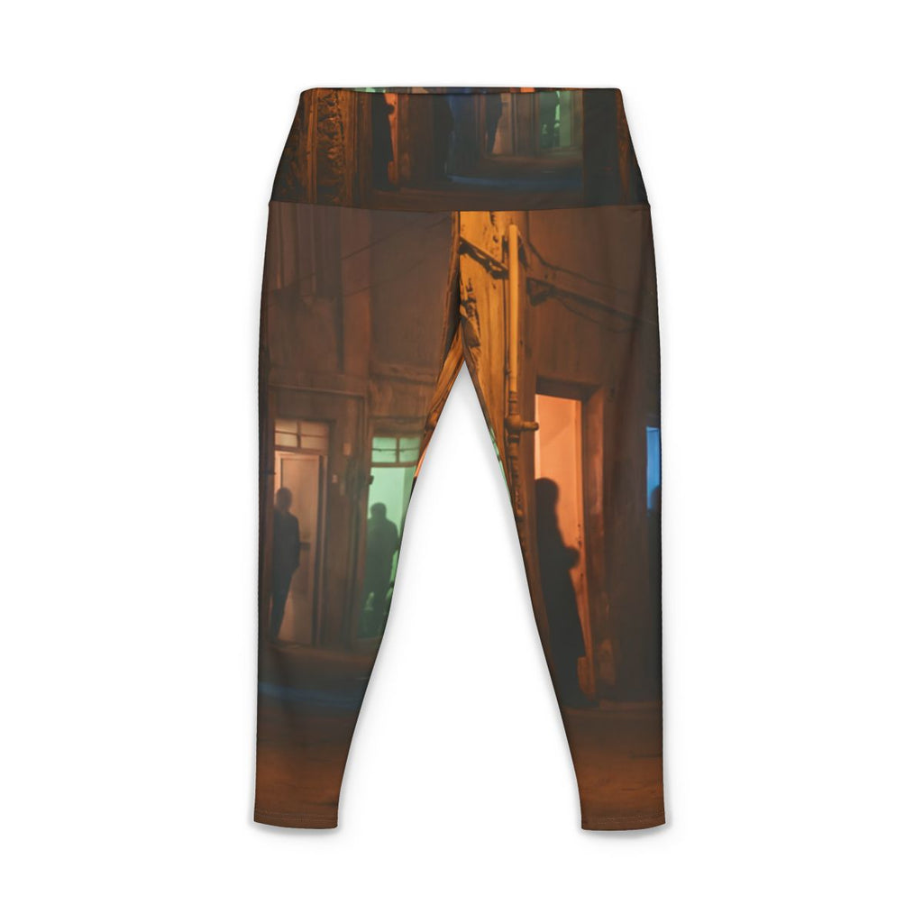 Women's Yoga Pants - Shadowed Alleyway Mystery Art Print |...