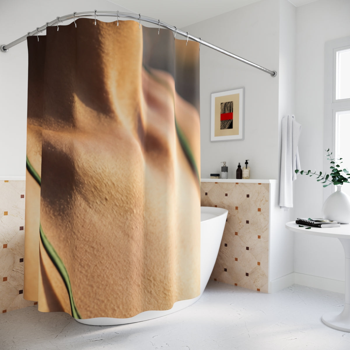 Golden Hour Shower Curtain - Emerald Oasis | Echovira...