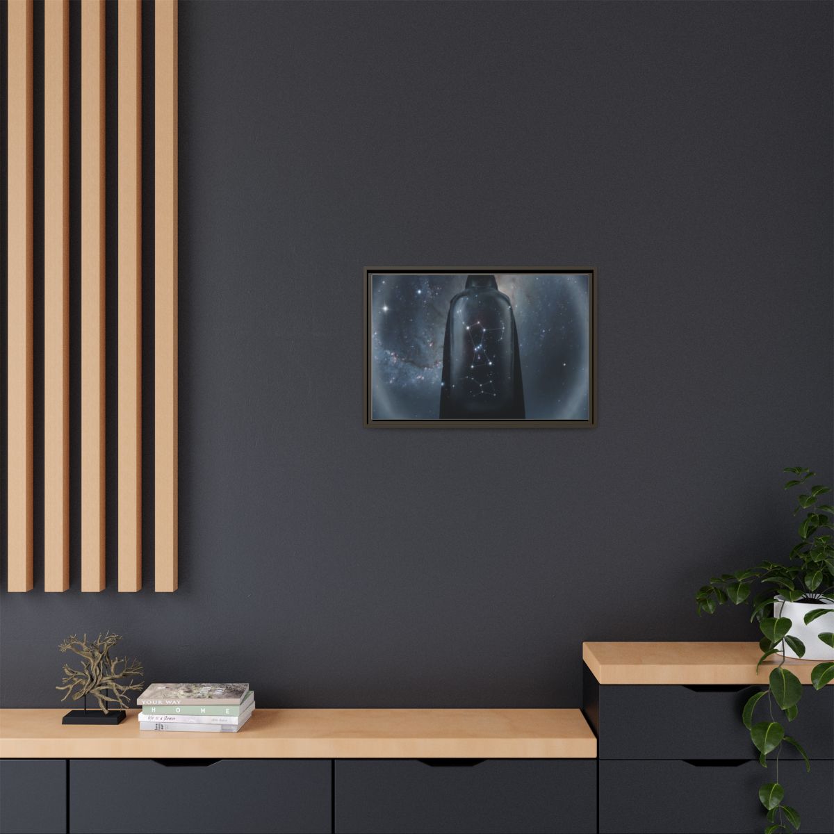 Framed Matte Canvas - Cosmic Sentinel — Espresso / 1.25"......
