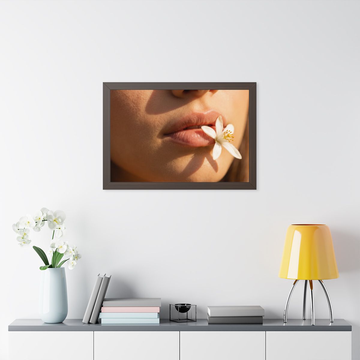 Framed Horizontal Poster - Golden Flora Panorama — Walnut......