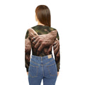 Women's Long Sleeve V-Neck Shirt Tree Roots Art
