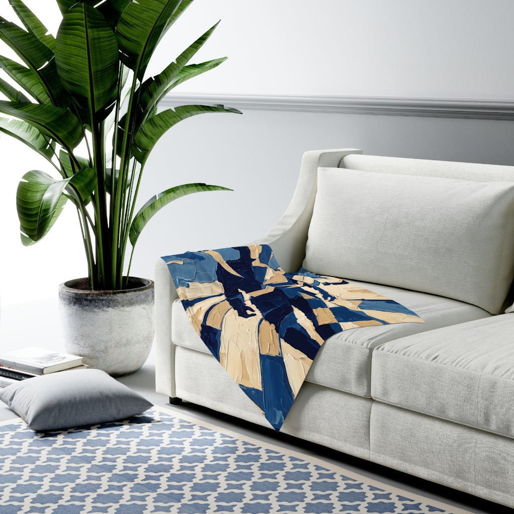 Geometric Silhouette Navy Baby Swaddle Blanket