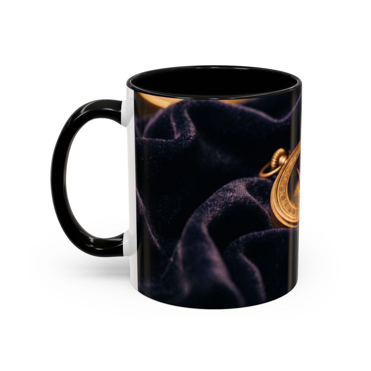 Vintage Brass Sundial Compass Accent Coffee Mug