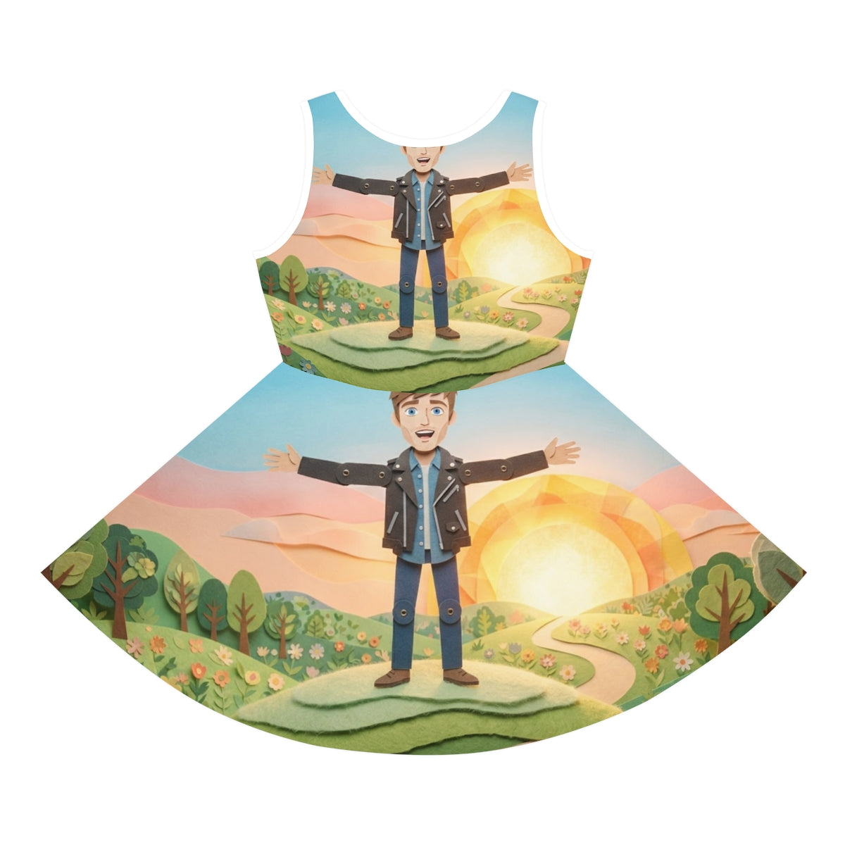 Girls' Sleeveless Sundress - Sunny Meadow | Echovira Gallery