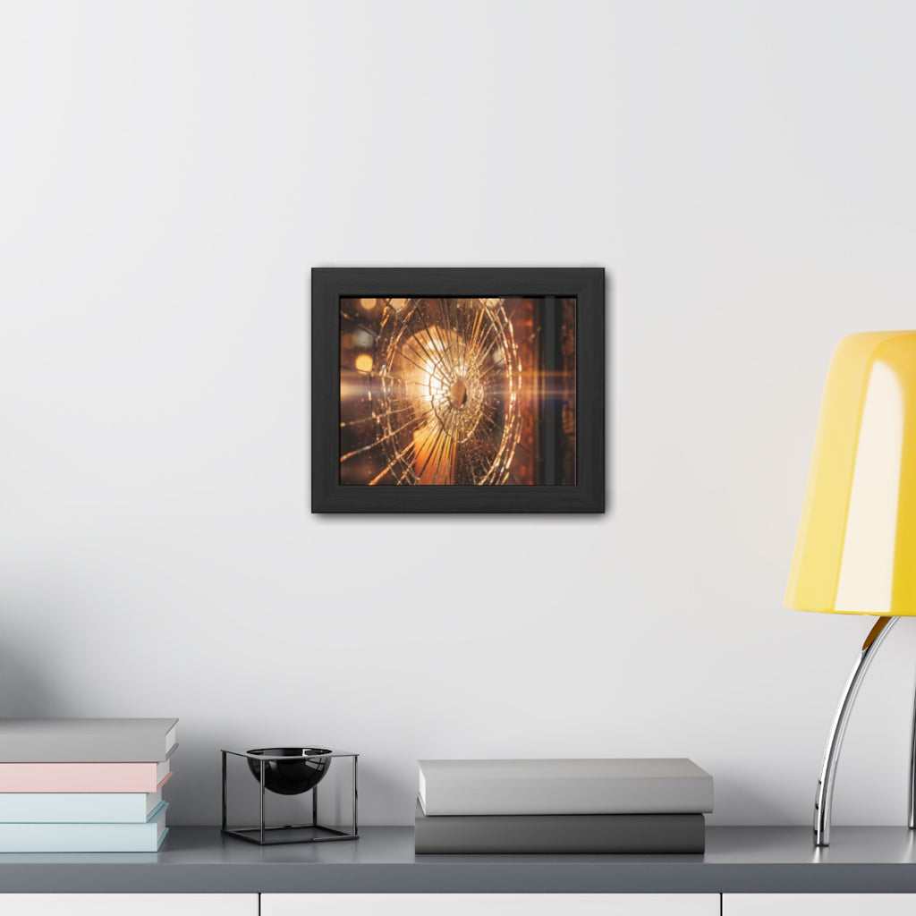 Framed Poster - Moody Fractured Glass — Landscape
