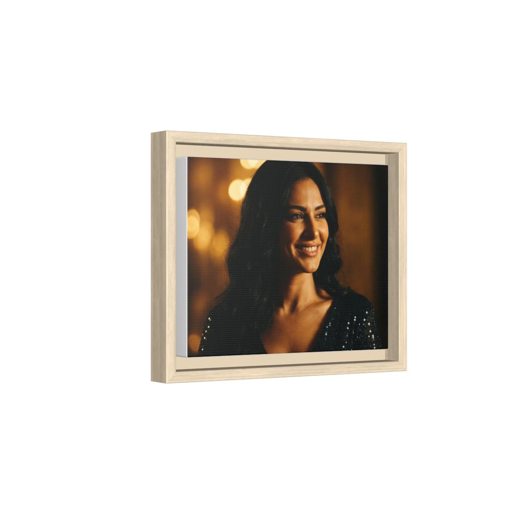 Framed Canvas Art - Golden Glamour — Natural / 1.25"