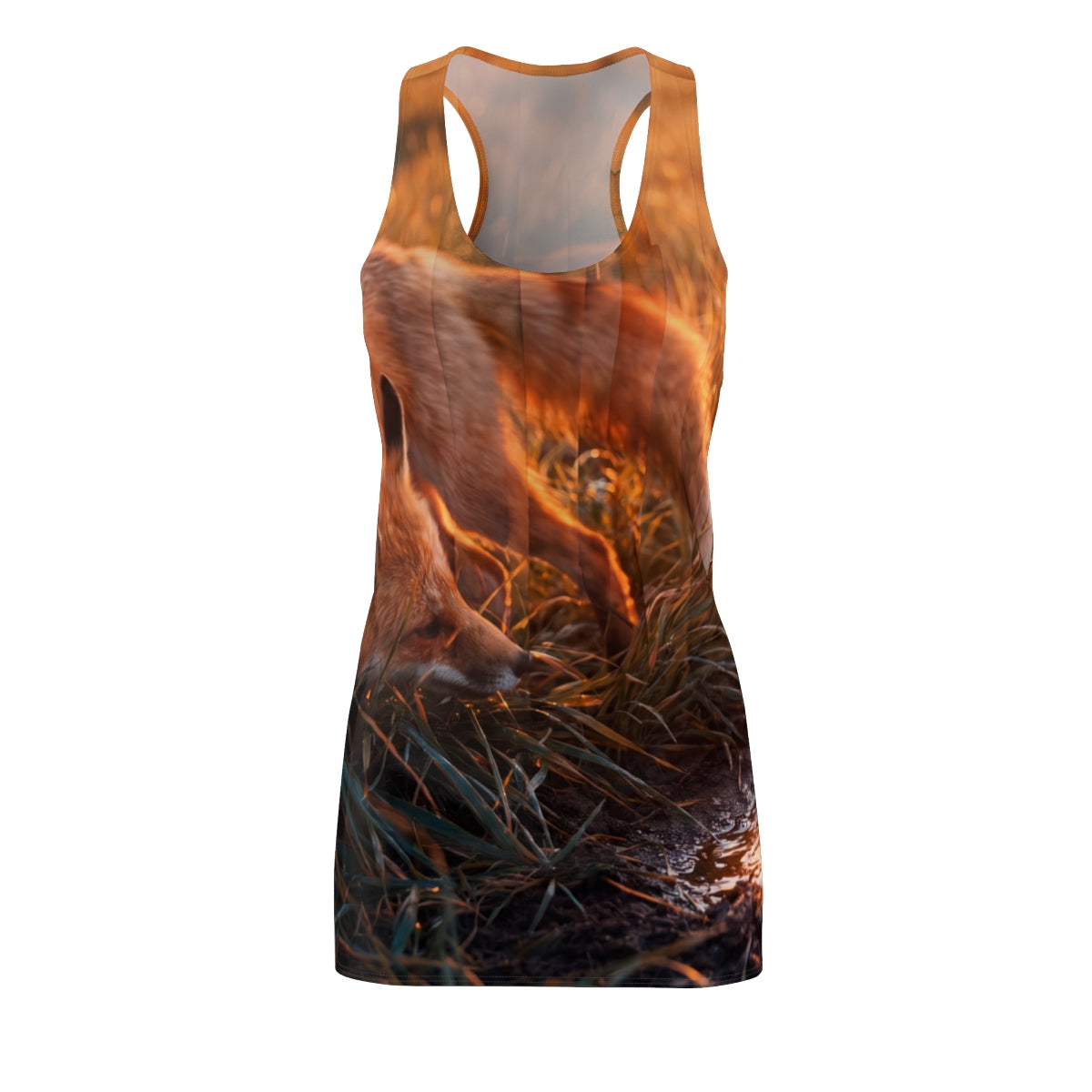 Fox Racerback Dress with Cottagecore Art