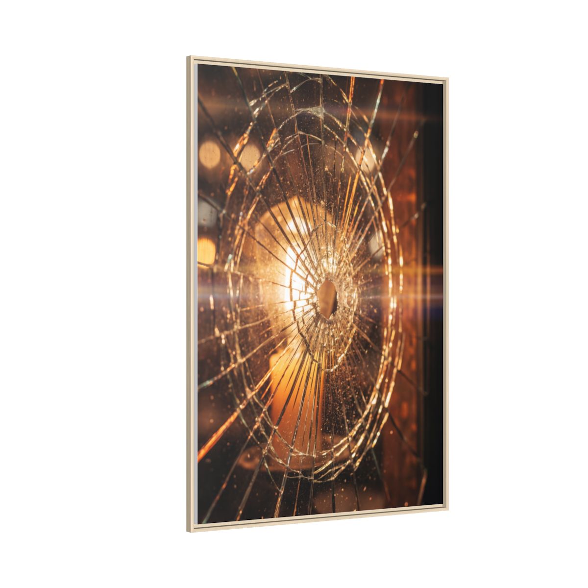 Matte Canvas, Framed - Golden Fractured Art — Natural / 1.25" (8×10, 9×12, 11×14, 12×16, 10×20, 12×18, 16×20, 16×24, 12×36, 18×24, 20×24, 16×32, 20×30, 24×30, 16×48, 24×32, 24×36, 24×48, 20×60, 30×40, 32×48, 30×60 & 40×60)