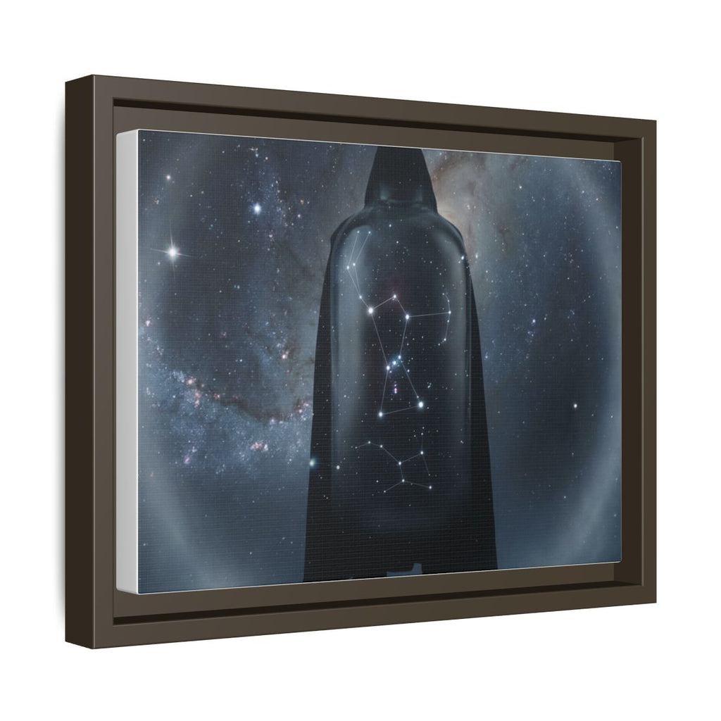 Framed Matte Canvas - Cosmic Sentinel — Espresso / 1.25" (10×8, 12×9, 14×11, 16×12, 20×10, 18×12, 20×16, 24×16, 24×18, 36×12, 24×20, 32×16, 30×20, 30×24, 32×24, 48×16, 36×24, 48×24, 40×30, 60×20, 48×32, 60×30 & 60×40)