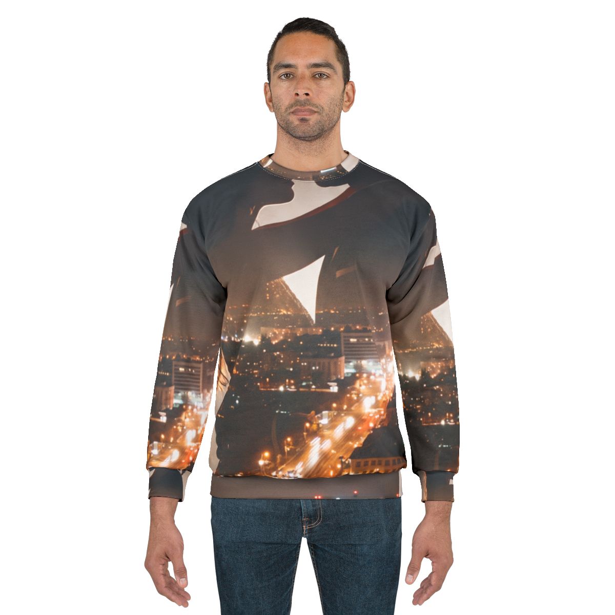 Men's Sweatshirt - City Twilight Lights | Echovira Gallery