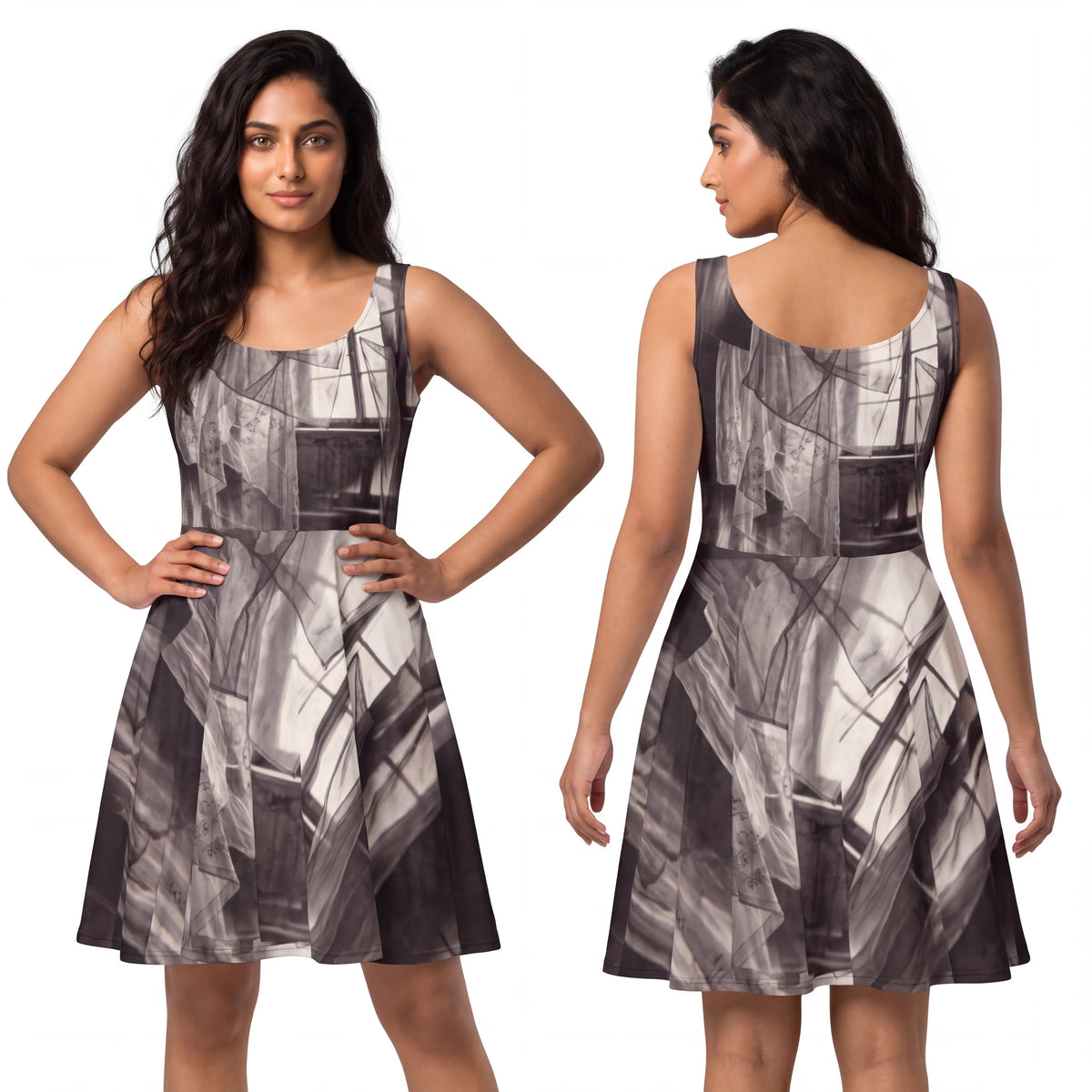 Women's Skater Dress - Spectral Veils | Echovira Gallery