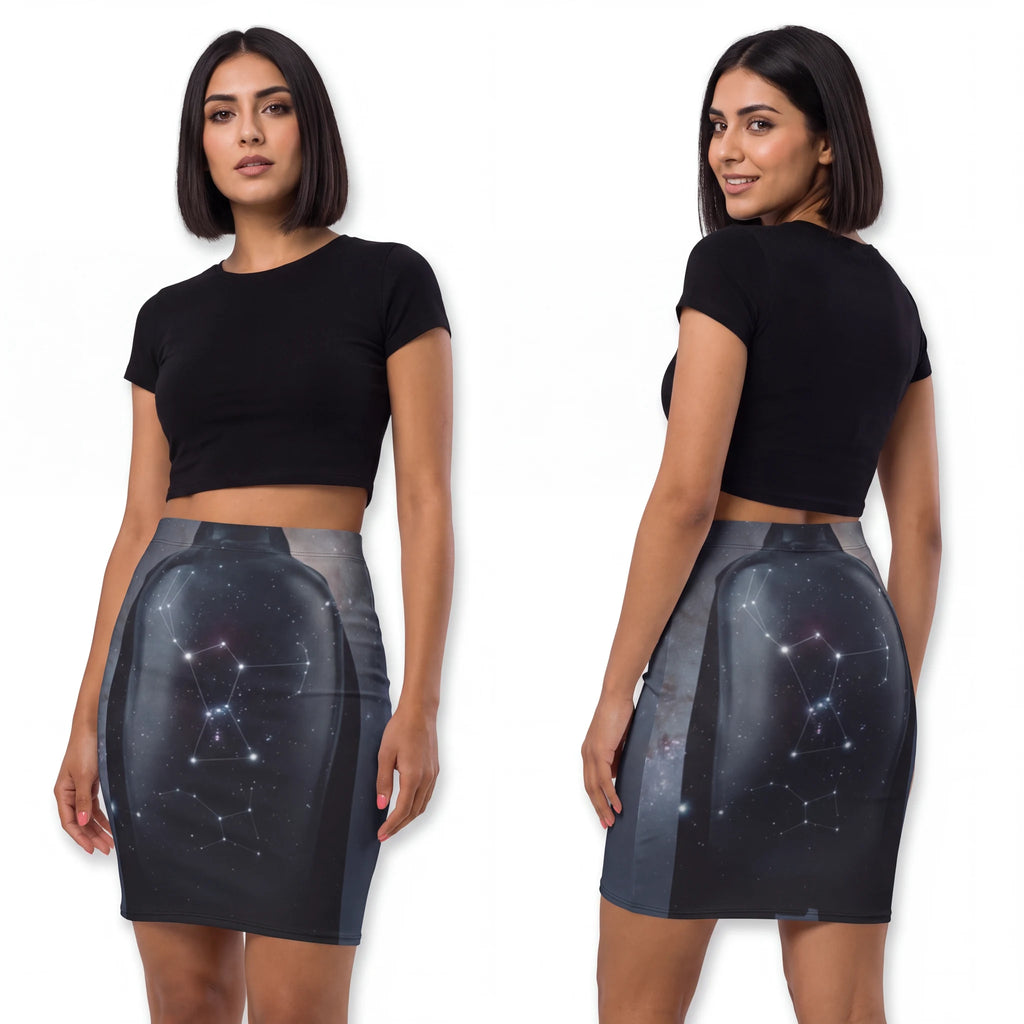 Orion Constellation Mid-Waist Pencil Skirt