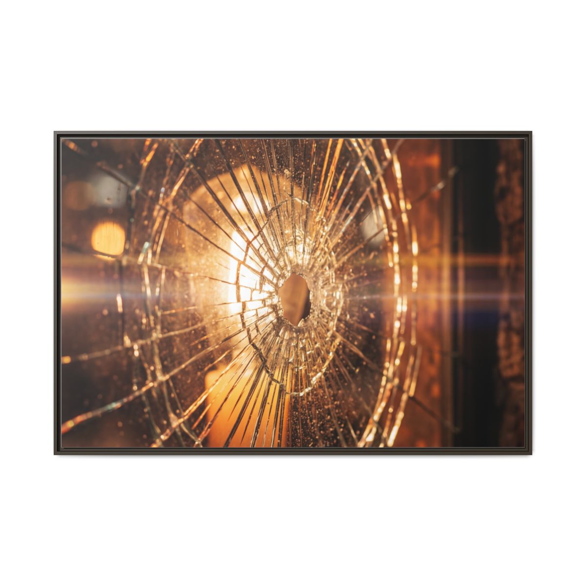 Matte Canvas, Framed - Golden Fractured Art — Espresso /......
