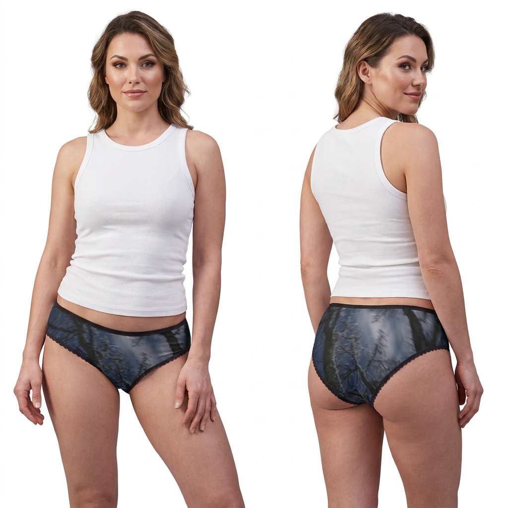 Women's Briefs with Star Trail Forest Night Art