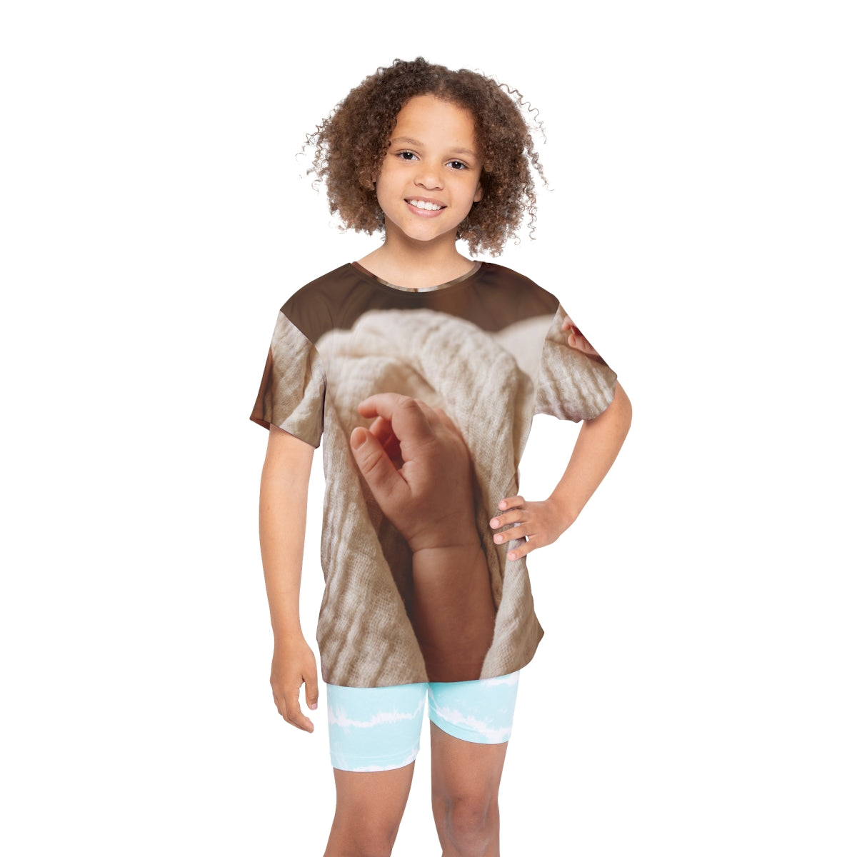 Kids Sports Jersey - Tender Newborn Hand in Cozy Linen... |...