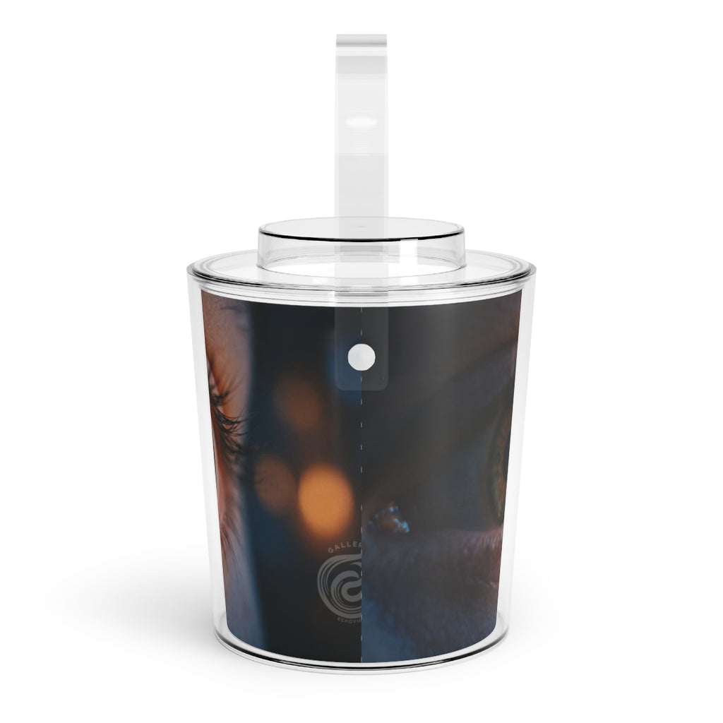 Ice Bucket with Tongs - Midnight Embers | Echovira Gallery