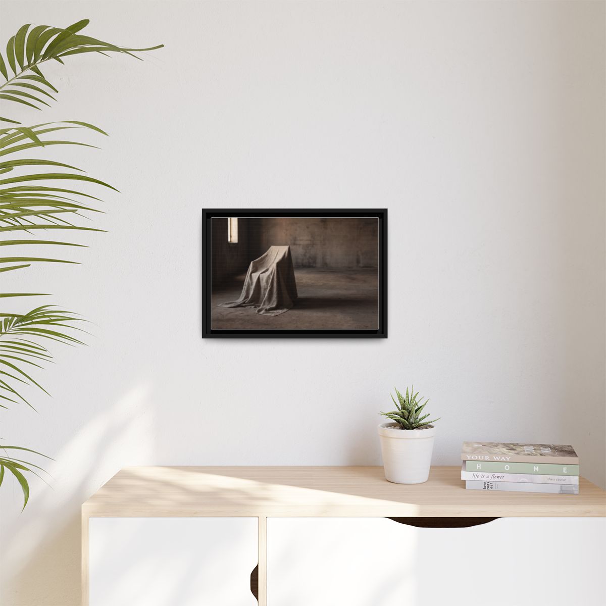Matte Canvas, Framed - Draped Silence Still Life Art... |...