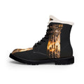 Men's Fur and Leather Boots Kintsugi Marble